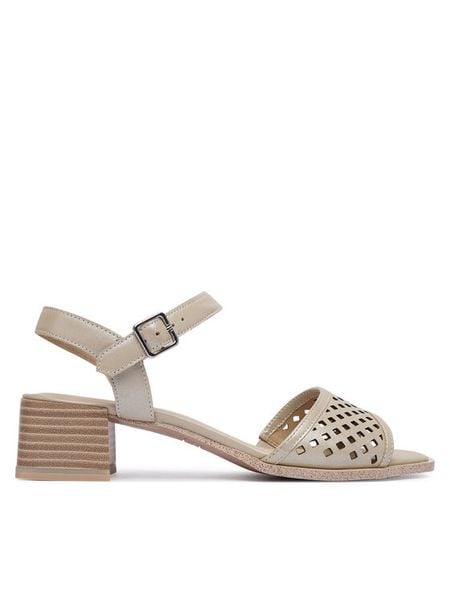 Caprice Sandały 9-28205-46 Szary. Szare sandały damskie Caprice, bez wzorów, ze skóry, bez obcasa, na słupku, bez zapięcia. Za 228.99 zł.