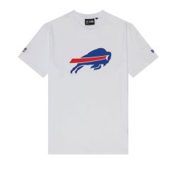 T-Shirt NFL Buffalo Bills New Era Logo Blanc. Białe t-shirty męskie New Era, m, bez wzorów, z bawełny, klasyczne, bez kołnierzyka. Za 126.50 zł.