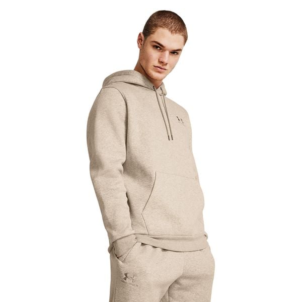 Bluza męska Under Armour Essential Fleece Hoodie. Brązowe buty sportowe męskie Under Armour, bez zapięcia, na fitness i siłownię. Za 249.99 zł.