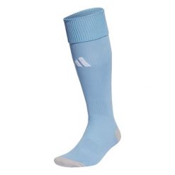 Getry piłkarskie Adidas Milano 23. Niebieskie legginsy sportowe męskie Adidas, bez wzorów, z dzianiny, na fitness i siłownię. Za 31.00 zł.