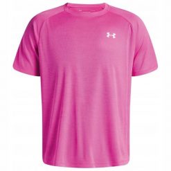 Koszulka T-Shirt Męski Treningowy Under Armour Szybkoschnący UA Tech. Czerwone koszulki sportowe męskie Under Armour, m, bez wzorów, bez kołnierzyka, bez ramiączek, na fitness i siłownię. Za 139.99 zł.
