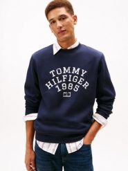 Tommy Hilfiger Bluza Mężczyźni Bawełna niebieski|biały, S. Białe bluzy męskie Tommy Hilfiger, m, z aplikacjami, z bawełny, bez kaptura. Za 229.95 zł.