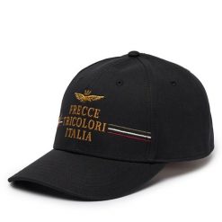 Czapka z daszkiem Aeronautica Militare. Czarne czapki i kapelusze męskie Aeronautica Militare, bez wzorów. Za 214.99 zł.