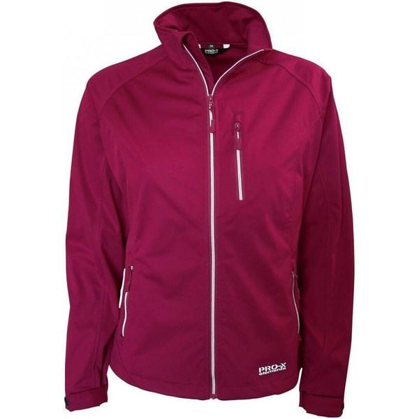 Damska wodoodporna kurtka softshell Pro-X Elements Maike. Czerwone kurtki damskie PRO-X ELEMENTS, bez wzorów, z materiału, bez kaptura. Za 333.50 zł.