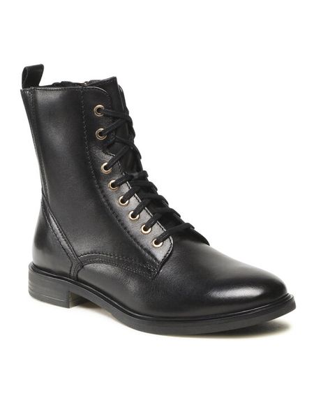 Lasocki Trzewiki ARC-NEW2-11 Czarny. Czarne botki damskie Lasocki, ze skóry, bez obcasa, na płaskiej podeszwie, bez zapięcia. Za 249.99 zł.