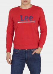 LEE CREW LOGO REGULAR FIT MĘSKA BLUZA KLASYCZNA LOGO L36JEIEF 112107872. Bluzy męskie Lee, l, bez wzorów, bez kaptura. Za 129.99 zł.