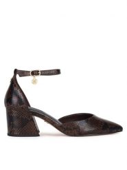 Nine West Czółenka WFA3358-1 Brązowy. Brązowe czółenka damskie Nine West, bez wzorów, ze skóry, bez obcasa, bez zapięcia. Za 229.99 zł.