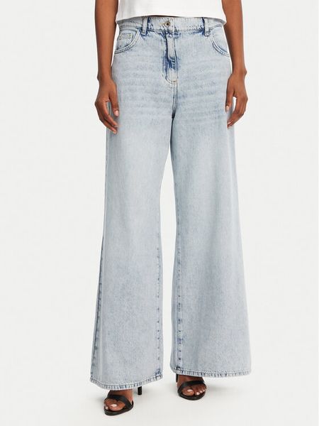 Patrizia Pepe Jeansy 2P1697/D070-CA61 Niebieski Wide Leg. Niebieskie jeansy damskie Patrizia Pepe. Za 619.99 zł.