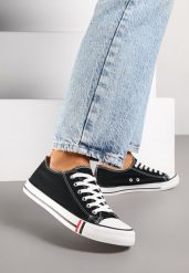 Czarno-Białe Basicowe Trampki pod Kostkę Lilamea. Czarne trampki i tenisówki damskie Renee, bez wzorów, klasyczne, bez zapięcia. Za 49.99 zł.