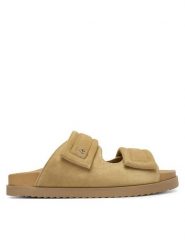 Patrizia Pepe Klapki 8X0001/L152-B880 Beżowy. Brązowe klapki damskie Patrizia Pepe, bez wzorów, ze skóry, bez obcasa. Za 999.99 zł.