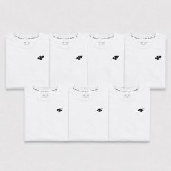 KOMPLET KOSZULEK MĘSKICH 4F ZESTAW 7 SZTUK T-SHIRT 5XL TTSHM3341 BIAŁY. Białe t-shirty męskie 4f, m, bez wzorów, z bawełny, sportowe, bez kołnierzyka. Za 349.93 zł.
