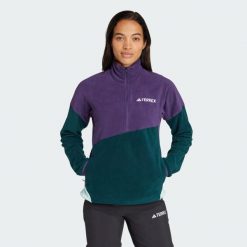 Kurtka Terrex Multi Climawarm Fleece. Fioletowe kurtki damskie Adidas, l, bez wzorów, z polaru, bez kaptura. Za 329.00 zł.
