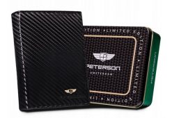 Portfel skórzany Peterson [DH] PTN 324-CA czarny. Czarne portfele męskie Peterson, bez wzorów, ze skóry. Za 105.99 zł.