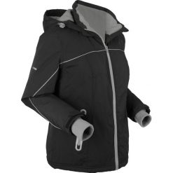 Kurtka funkcyjna outdoorowa, ocieplana bonprix czarny. Czarne kurtki damskie bonprix, w paski. Za 239.99 zł.