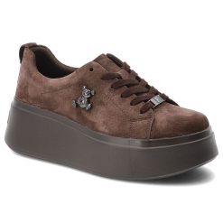 Sneakersy damskie Filippo, cholewka ze skóry naturalnej zamszowej z zabudowanym przodem klasyczne wiązanie na grubej platformowej podeszwie, brązowe,. Brązowe półbuty damskie Filippo, z aplikacjami, ze skóry, biznesowe, bez obcasa, bez zapięcia. Za 197.90 zł.