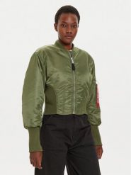 Alpha Industries Kurtka bomber 148003 Zielony Regular Fit. Zielone kurtki damskie Alpha Industries, l, bez wzorów, z syntetyku, bez kaptura. Za 449.99 zł.