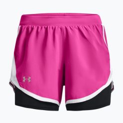 Spodenki do biegania damskie Under Armour Fly By 2.0 2N1. Czerwone szorty sportowe damskie Under Armour, xs, bez wzorów, sportowe, do biegania. Za 119.99 zł.