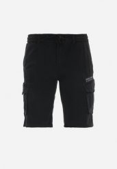 Czarne Bawełniane Szorty w Stylu Cargo z Szerokimi Kieszeniami Ammia. Czarne szorty męskie Born2be, m, bez wzorów, z bawełny, militarne. Za 49.99 zł.