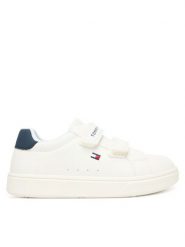 Tommy Hilfiger Sneakersy Low Cut Velcro T1X9-34338-1355 M Biały. Białe buty sportowe dziewczęce Tommy Hilfiger, bez wzorów, ze skóry, bez zapięcia. Za 269.99 zł.