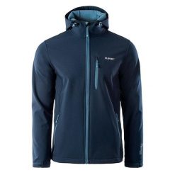 Kurtka Softshell Męska Caen. Niebieskie kurtki sportowe męskie Hi-tec, m, bez wzorów, z softshellu, trekkingowe. Za 253.99 zł.