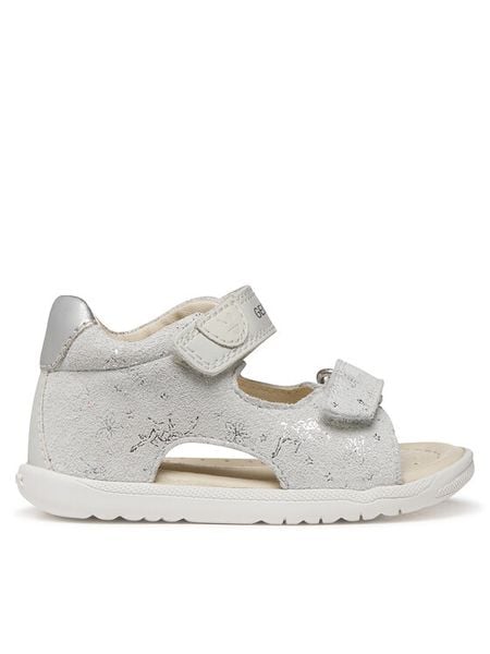 Geox Sandały B Sandal Macchia Gir B254WA 007BC C0626 Biały. Białe sandały dziewczęce Geox, ze skóry, bez zapięcia. Za 211.99 zł.