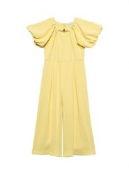 Abel & Lula Kombinezon 5275 Żółty Regular Fit. Żółte sukienki dla dziewczynek Abel & Lula, bez wzorów, z syntetyku, bez ramiączek. Za 399.99 zł.