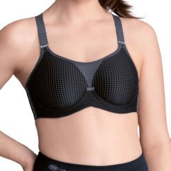 Stanik do biegania Performance WireX z wysoki poziomem podtrzymywania. Czarne biustonosze ANITA ACTIVE, bez wzorów, z elastanu. Za 405.00 zł.