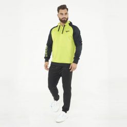 Komplet dresu sportowego STORED. Czarne buty sportowe męskie Legea, z dresówki, bez zapięcia, na fitness i siłownię. W wyprzedaży za 123.50 zł.