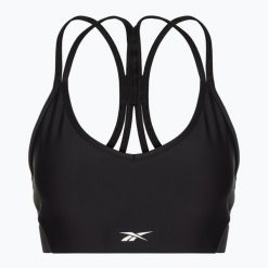 Biustonosz Reebok Lux Low Impact Bra. Czarne obuwie sportowe damskie REEBOK FITNESS, bez wzorów, na fitness i siłownię. Za 119.99 zł.