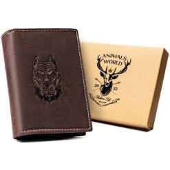 Duży, pionowy portfel męski ze skóry naturalnej - Always Wild. Portfele męskie Always Wild, bez wzorów, z nubiku. Za 50.00 zł.