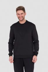 GUESS Czarna męska bluza, Rozmiar L. Czarne bluzy męskie Guess, l, z aplikacjami, bez kaptura. W wyprzedaży za 304.99 zł.