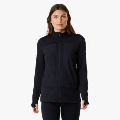 Bluza polarowa Wędrówki damska Swedemount Trondheim Wind Mid Layer Full Zip. Czarne bluzy damskie SWEDEMOUNT, bez wzorów, z polaru, bez kaptura, narciarskie. W wyprzedaży za 222.00 zł.