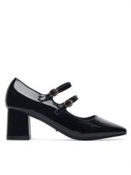DeeZee Półbuty LWKK1027-A1 Czarny. Czarne półbuty damskie DeeZee, bez wzorów, ze skóry, bez obcasa, na obcasie, bez zapięcia. Za 149.99 zł.