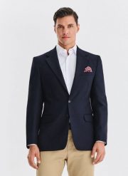 PAKO LORENTE - Wełniana marynarka w kolorze granatowym. Marynarki męskie Pako Lorente, bez wzorów, z wełny, casualowe. Za 1,499.99 zł.