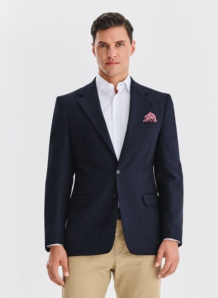 PAKO LORENTE - Wełniana marynarka w kolorze granatowym. Marynarki męskie Pako Lorente, bez wzorów, z wełny, casualowe. Za 999.99 zł.