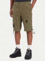 Aeronautica Militare Szorty materiałowe 261BE0041UCT01122 Zielony Regular Fit. Zielone szorty męskie Aeronautica Militare, m, bez wzorów, z bawełny. Za 719.99 zł.