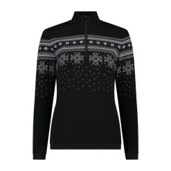 Golf damska turystyczne CMP 7H96401. Czarne bluzy sportowe damskie CMP, l, bez wzorów, bez kaptura, na golfa. Za 655.30 zł.