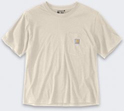 Koszulka Carhartt Lightweight Oat Milk. T-shirty damskie Carhartt, bez wzorów, bez kołnierzyka. Za 122.43 zł.