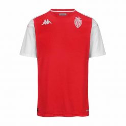 Koszulka AS Monaco Abou Pro 8 2024/25. Białe koszulki sportowe męskie Kappa, bez wzorów, bez kołnierzyka, bez ramiączek, do piłki nożnej. W wyprzedaży za 169.35 zł.