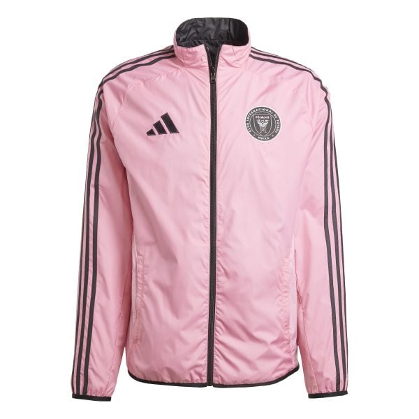 Kurtka dresowa Inter Miami FC 2024/25. Czerwone kurtki męskie Adidas, bez wzorów, z dresówki, do piłki nożnej. W wyprzedaży za 378.00 zł.