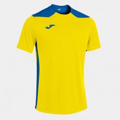 Koszulka do piłki nożnej męska Joma Championship VI. Niebieskie koszulki sportowe męskie Joma, m, bez wzorów, bez kołnierzyka, bez ramiączek, do piłki nożnej. Za 95.75 zł.