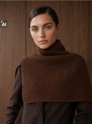 Komin z dzianiny prążkowanej - brązowy. Brązowe szaliki i chusty damskie Sinsay, bez wzorów, z dzianiny. Za 24.99 zł.