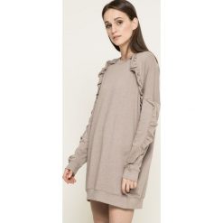 Missguided - Sukienka. Szare sukienki damskie marki Missguided, na co dzień, z bawełny, casualowe, z okrągłym kołnierzem, z długim rękawem, maxi. W wyprzedaży za 59.90 zł.