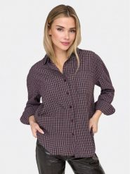ONLY Koszula Fenna 15375372 Fioletowy Oversize. Fioletowe bluzki damskie Only, s, bez wzorów, z bawełny, bez kołnierzyka, bez ramiączek. Za 169.99 zł.
