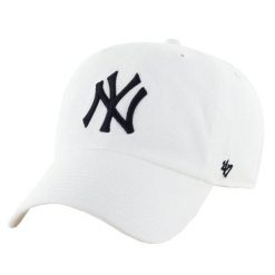 Czapka z daszkiem męska New York Yankees MLB Clean Up Cap. Białe czapki i kapelusze męskie 47 Brand, bez wzorów, z bawełny. Za 161.00 zł.