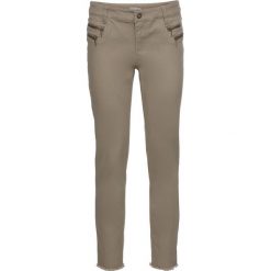 Spodnie twillowe bonprix jasnooliwkowy. Zielone spodnie materiałowe damskie bonprix, bez wzorów. Za 79.99 zł.