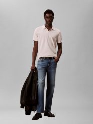 Calvin Klein Jeans koszulka polo Mężczyźni Bawełna beżowy, S. Brązowe koszulki polo męskie Calvin Klein Jeans, m, bez wzorów, z bawełny, eleganckie, bez ramiączek. Za 279.95 zł.