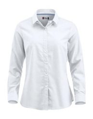 Clique Garland Koszula Oxford damska z długim rękawem 100% bawełna biała – white. Białe koszule damskie CLIQUE, xl, bez wzorów, z bawełny, bez kołnierzyka, bez ramiączek. Za 229.58 zł.