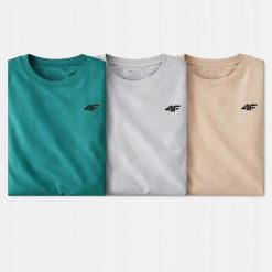 T-SHIRT MĘSKI 4F KOSZULKA LIMITOWANA KOMPLET ZESTAW 3 SZTUKI S M3948 SS26. Koszulki sportowe męskie 4f, m, bez wzorów, z bawełny, bez kołnierzyka, bez ramiączek, na fitness i siłownię. Za 113.50 zł.
