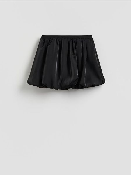 Spódnica bombka - czarny. Czarne spódnice damskie Reserved, l, bez wzorów, z tkaniny, bombki. W wyprzedaży za 49.99 zł.